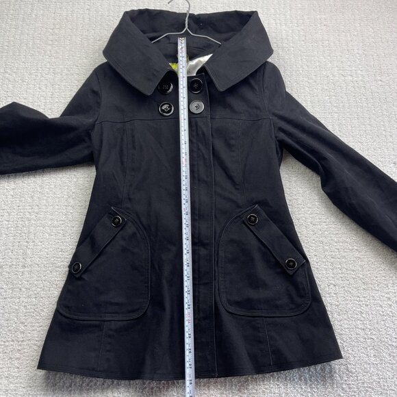 Soia & Kyo Black Double-Breasted Coat Raincoat Jacket - Picture 9 of 15